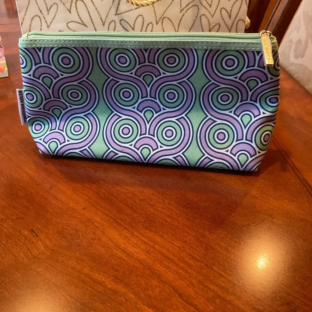 Clinique Jonathan Adler Geometric Design Lavender & Mint Green Makeup Bag